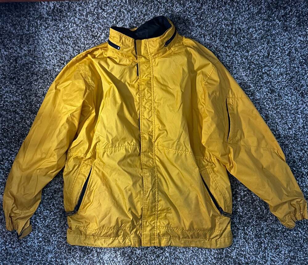 Vintage GAP Yellow Nylon Mesh Lined Windbreaker Rain Jacket